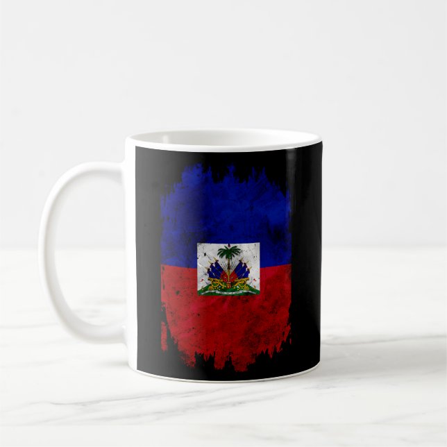 Haitian Flag Nou La Distressed Zoe Pound Haiti Coffee Mug (Left)