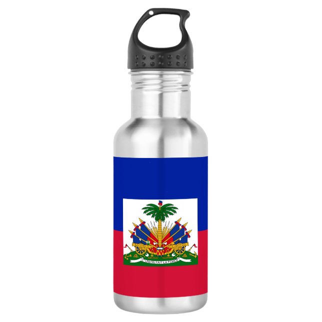 Haitian flag paper cup 532 ml water bottle (Front)