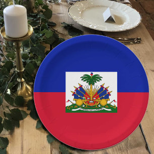 Haitian Flag plates, party, sports, Haiti Paper Plate