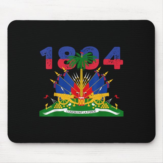Haitian Flag Pride 1804 Independence Day Haiti Roo Mouse Mat (Front)