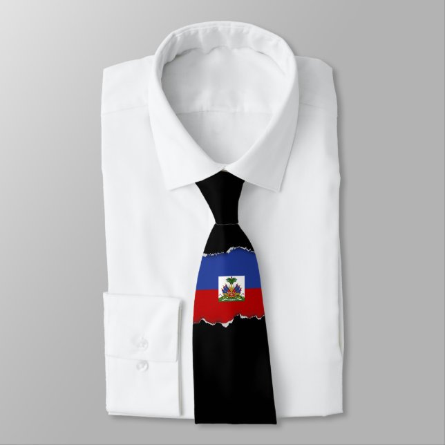 Haitian Flag Tie (Tied)