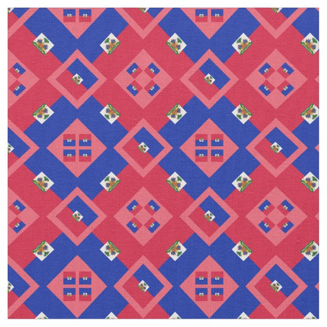 Haitian Flag & Trendy Haiti Fabric fashion PNK (Close Up)