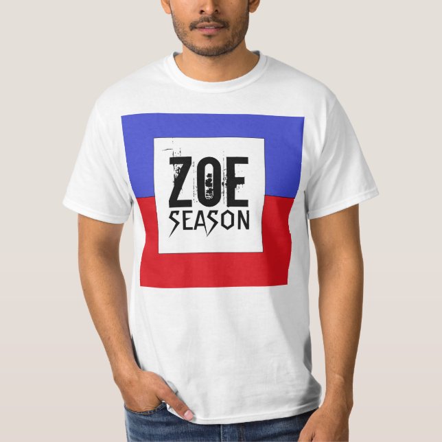 Haitian Flag Zoe Season T-Shirt (Front)