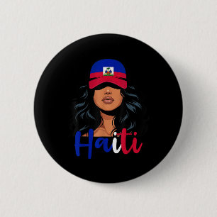 Haitian Girl Haiti Flag Proud Haitienne Women Hait 6 Cm Round Badge