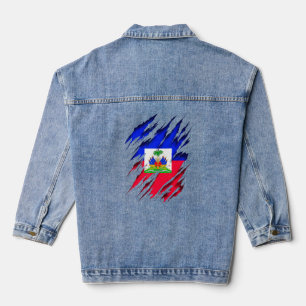 Haitian Haitian Flag Haiti Denim Jacket