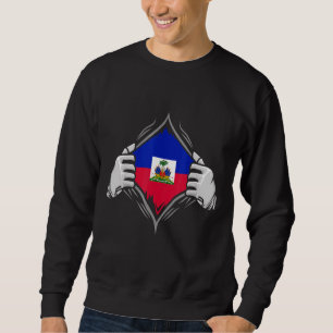 Haitian Heritage Proud Haiti Roots Flag Sweatshirt