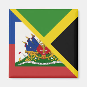 Haitian Jamaican Flag   Half Jamaica Haiti Magnet