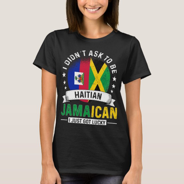Haitian Jamaican Flags Pride Jamaica Flag T-Shirt (Front)