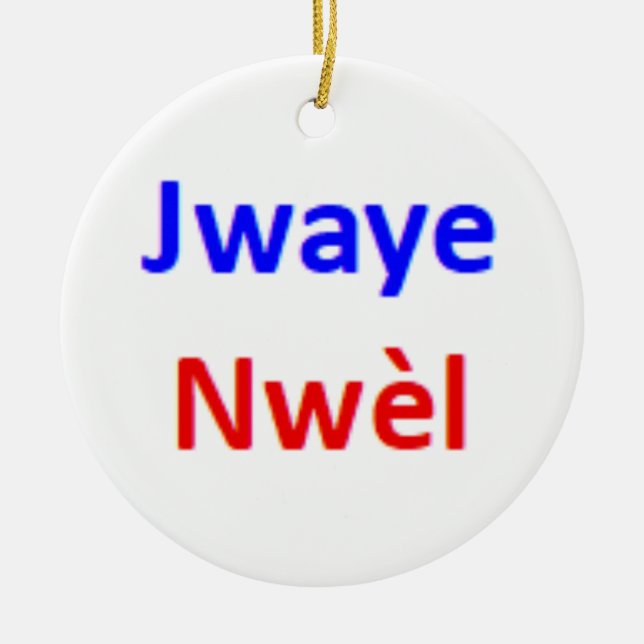 haitian jwaye nwel ceramic tree decoration (Front)