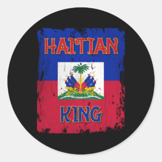 Haitian King Haiti Flag Emblem Coat Of Arm Haitien Classic Round Sticker