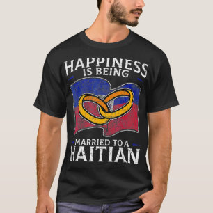 Haitian Marriage Haiti Married Heritage Flag Cultu T-Shirt
