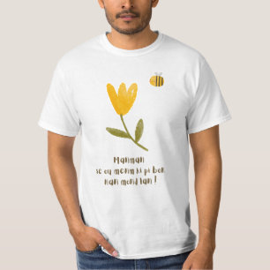 Haitian Mother's Day: Watercolor Flower and Bee T-Shirt