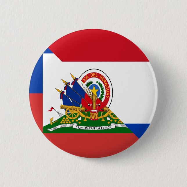 Haitian Paraguayan Flag | Haiti Paraguay 6 Cm Round Badge (Front)