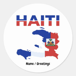 Haitian Pride Haiti Flag Map Heritage Design Classic Round Sticker
