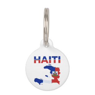 Haitian Pride Haiti Flag Map Heritage Design Pet Tag