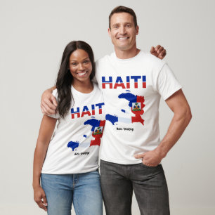 Haitian Pride Haiti Flag Map Heritage Design T-Shirt