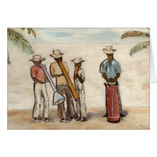 Haitian Street Musicians Blank Card