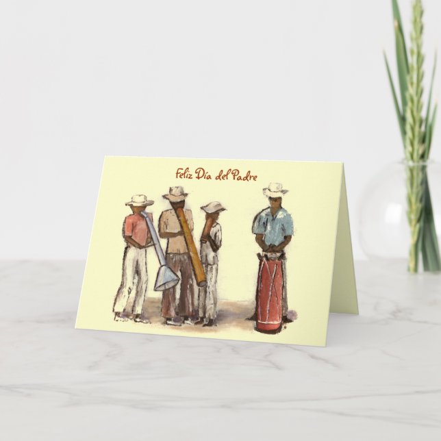 Haitian Street Musicians Dia del Padre Card (Front)
