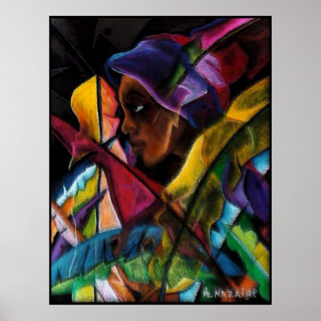 Haitienne en Vitraux III - en verre d'eau Poster (Front)