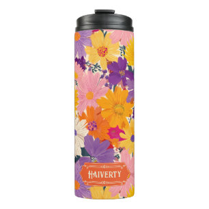 Haiverty Crowded Blooms Modern Floral Thermal Tumbler