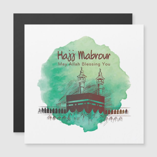 Hajj Mubarak, Holy Kaaba in Mecca Saudi Arabia (Front/Back)