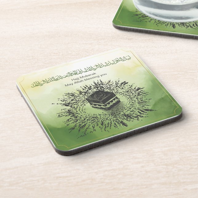 Hajj Mubarak, Holy Kaaba in Mecca Saudi Arabia Coaster (Left Side)