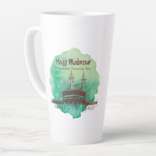 Hajj Mubarak, Holy Kaaba in Mecca Saudi Arabia Latte Mug