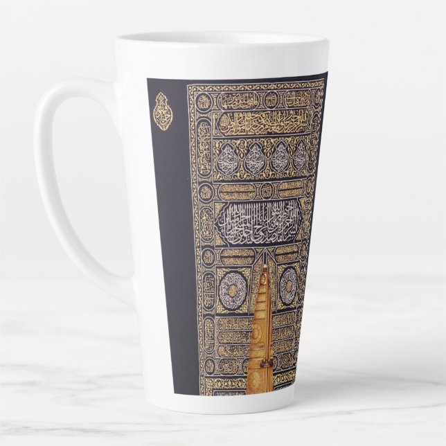 Hajj Mubarak Holy Kaaba Mecca Islamic Devotional  Latte Mug (Left)