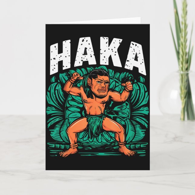 Haka Dance Funny Maori Dance Culture Outfit  Card (Front)
