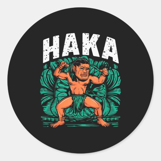 Haka Dance Funny Maori Dance Culture Outfit  Classic Round Sticker (Front)