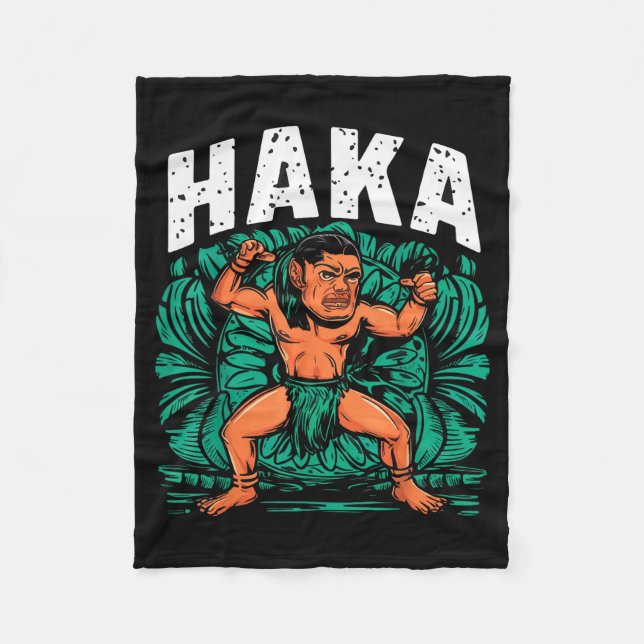 Haka Dance Funny Maori Dance Culture Outfit  Fleece Blanket (Front)