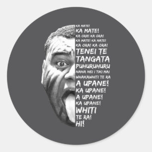 Haka New Zealand Maori New Zealand Fans Rugby _1  Classic Round Sticker