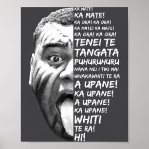 Haka New Zealand Maori New Zealand Fans Rugby _1  Poster