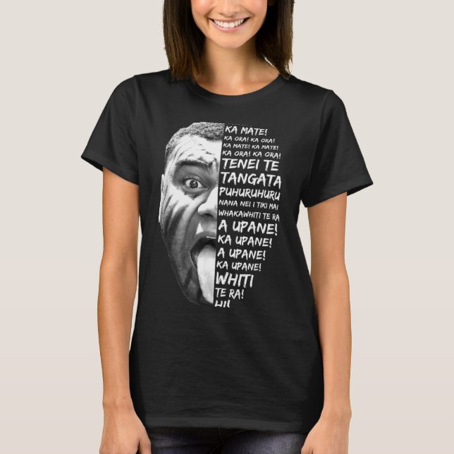 Haka New Zealand Maori New Zealand Fans Rugby _1  T-Shirt (Front)