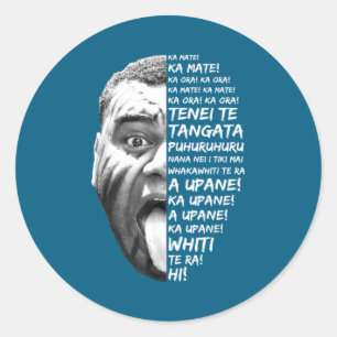 Haka New Zealand Maori New Zealand Fans Rugby  Classic Round Sticker
