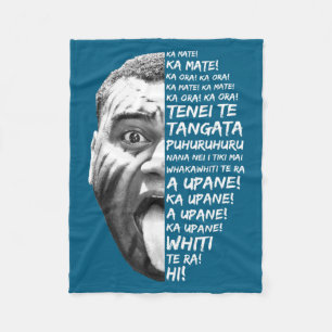Haka New Zealand Maori New Zealand Fans Rugby  Fleece Blanket