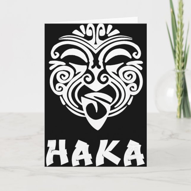 Haka New Zealand Rugby Fans Maori Haka Dance  Card (Front)