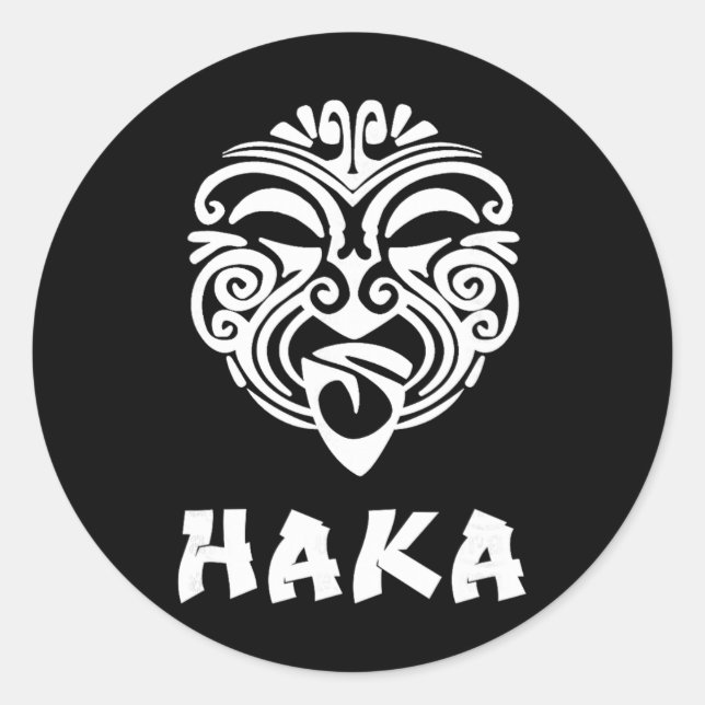Haka New Zealand Rugby Fans Maori Haka Dance  Classic Round Sticker (Front)