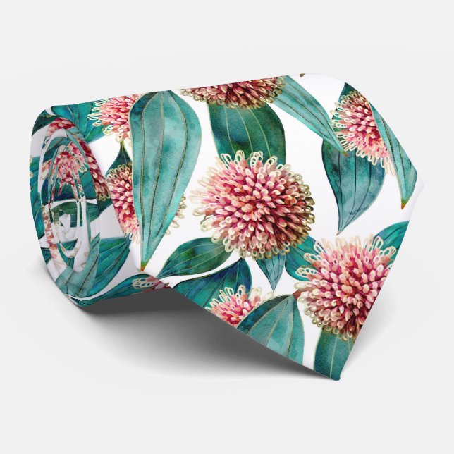 Hakea Laurina Pincushion Blooms Tie (Rolled)