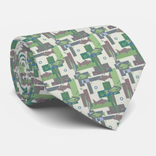Hakki ornament with fish. tie