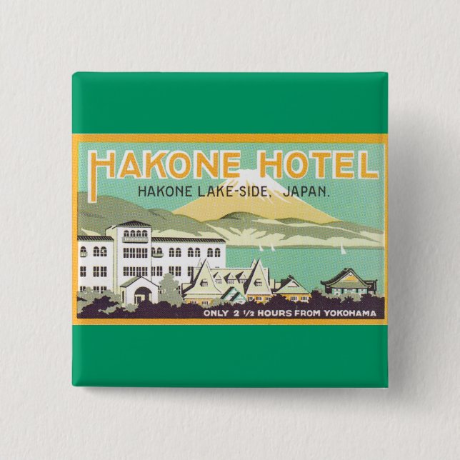 Hakone Hotel Japan 15 Cm Square Badge (Front)