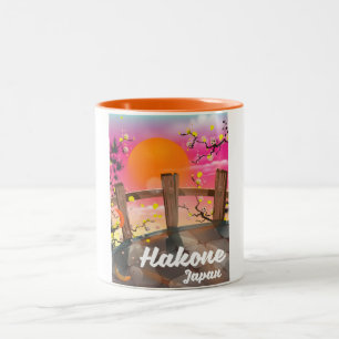 Hakone japan blossom poster. Two-Tone coffee mug