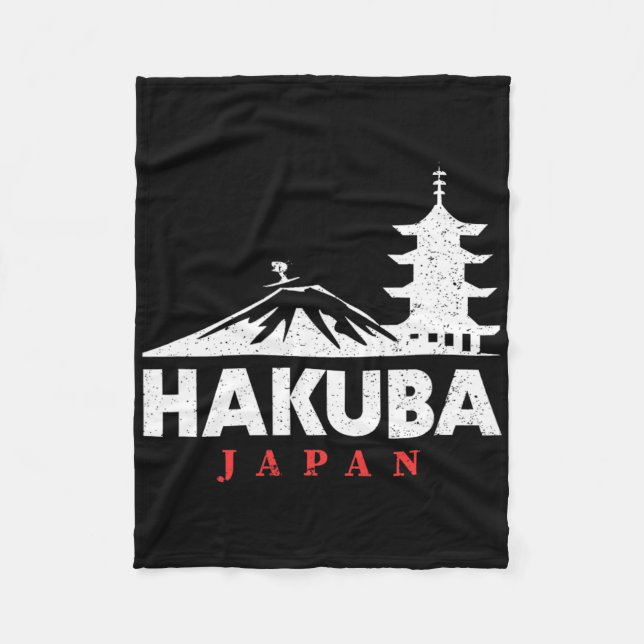 Hakuba Japan Ski Resort Retro Skiing Snowboarding  Fleece Blanket (Front)