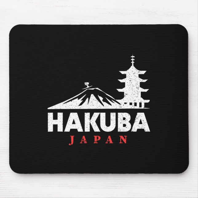 Hakuba Japan Ski Resort Retro Skiing Snowboarding  Mouse Mat (Front)