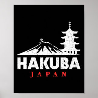 Hakuba Japan Ski Resort Retro Skiing Snowboarding Poster