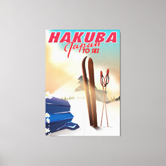 Hakuba Japanese travel poster. Canvas Print