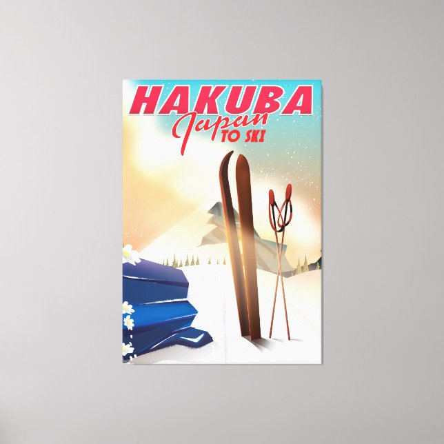 Hakuba Japanese travel poster. Canvas Print (Front)