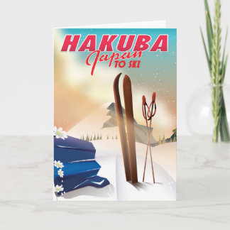 Hakuba Japanese travel poster. Holiday Card