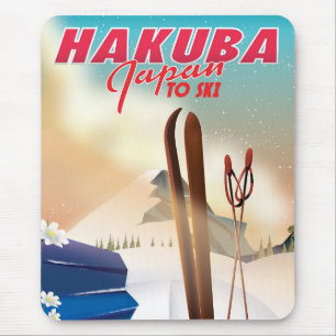 Hakuba Japanese travel poster. Mouse Mat