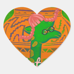 Hakuna Giraffe Art Print Heart Sticker